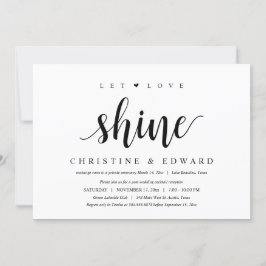 Convite Deixe o Amor Brilhar, Casamento Moderno Pós-Elopem