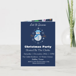 Convite Deixe-o nevar Blue Snowman Festa de Natal