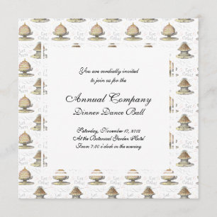 Convite Deixe-Os Comer Bolo Vintage, Francês Marie Antoni