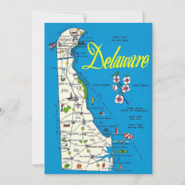 Convite Delaware Map 5x7 Big Postcard