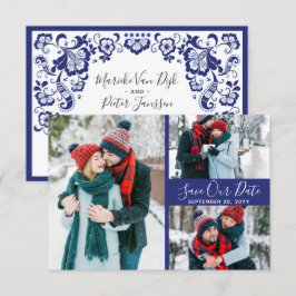 Convite Delfts Blauw | Fotos de Save The Date em Azul de D
