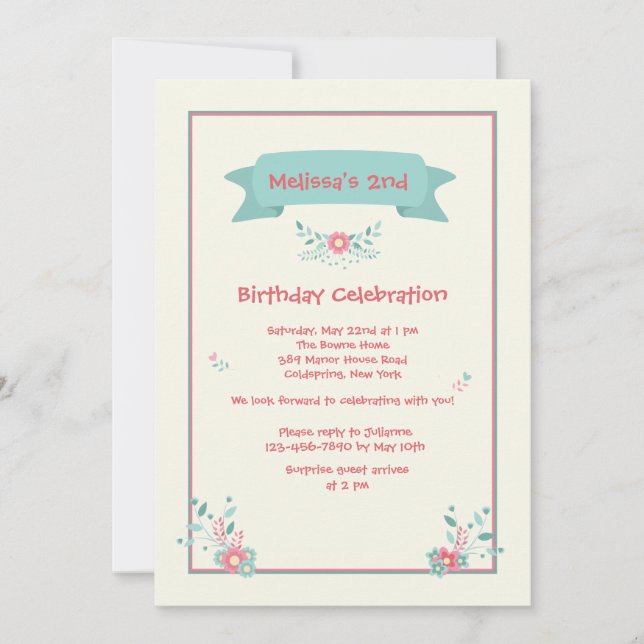 Convite Delicadas Posies (Frente)