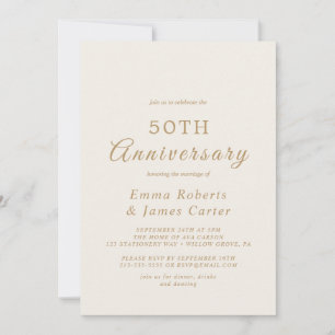 Convite Delicado Aniversário de 50 Anos de Casamento em Do