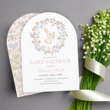 Delicado Coelho Floral Vintage Rosa Chá de Bebê