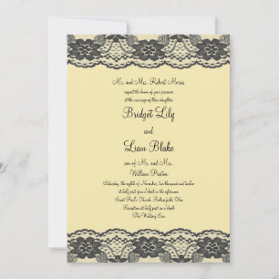Convite delicado e laçado do casamento (amarelo)