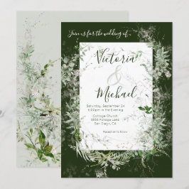 Convite Delicado Floral Greenery Casamento