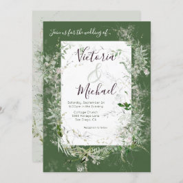 Convite Delicado Floral Greenery Casamento