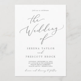 Convite Delicado Silver Calliografia O Casamento De