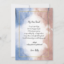 Convite Delicar alude aquarela será minha dama de honra