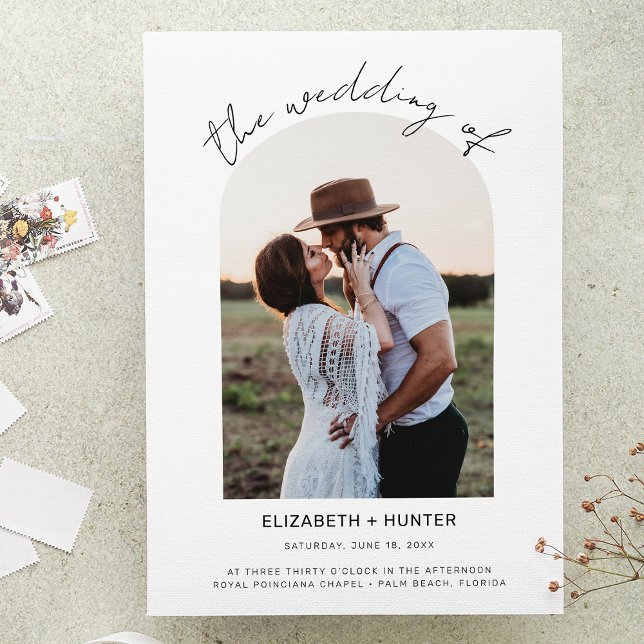 Convite Delicar Arch Frame Foto Casamento QR Code RSVP (Criador carregado)