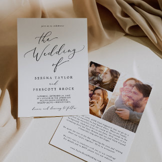 Convite Delicar Caligrafia Negra Proposta de Casamento de 