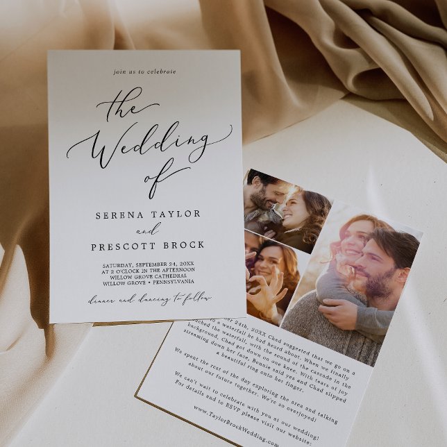 Convite Delicar Caligrafia Negra Proposta de Casamento de  (Criador carregado)