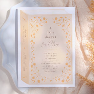 Convite Delicar Chá de fraldas Floral Storybook