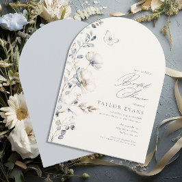 Convite Delicar Chá de panela de borboleta de flor selvage