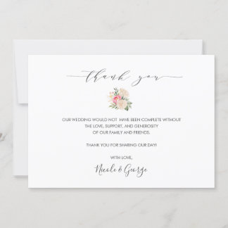 Convite Delicar Peony buquê obrigado de casamento de verão