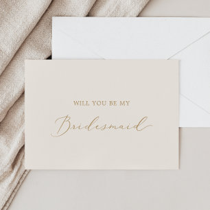 Convite Delicar placa de proposta Dourada e Cream Bridesma