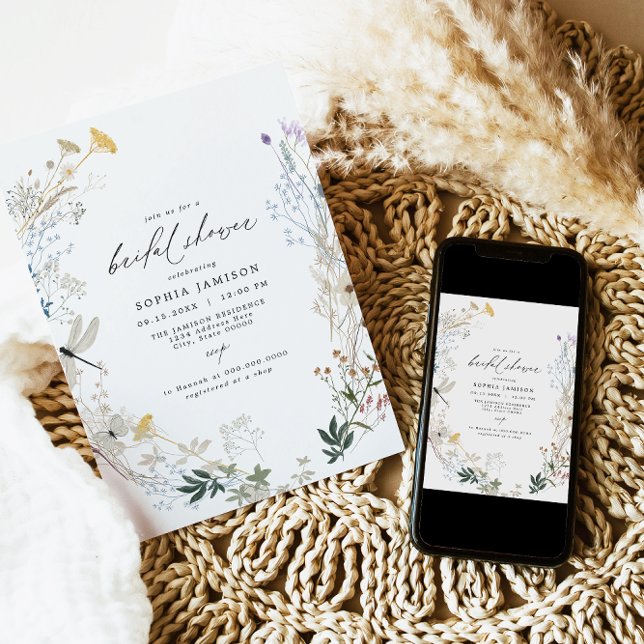 Convite Delicate Boho Chá de panela de Borboleta (Criador carregado)