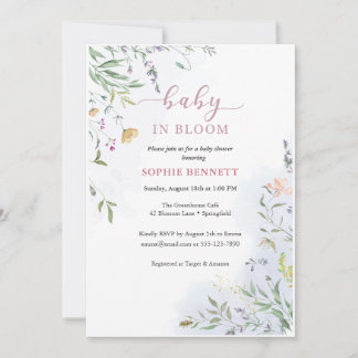 Convite Delicate Floral Baby Shower Invitation