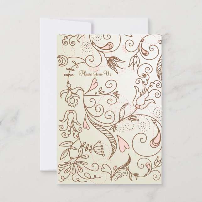 Convite Delicate Floral Chá de fraldas (Frente)