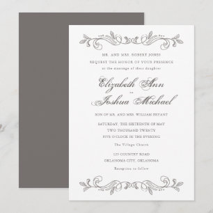 Convite Delicate Floral Lavanda Wedding