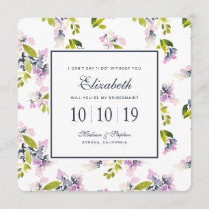 Convite Delicate Floral Watercolor - Bridesmaid