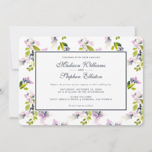 Convite Delicate Floral Watercolor - Casamento
