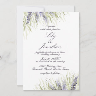 Convite Delicate Greenery e Casamento de Lavandas