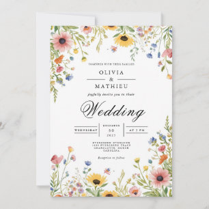 Convite Delicate Meadow Floral Whimsy Casamento