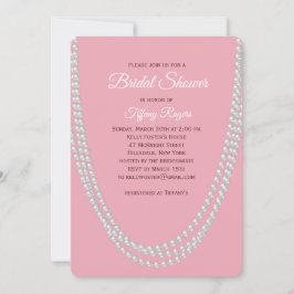 Convite Delicate Pink Pearls Bridal Shower Invitation
