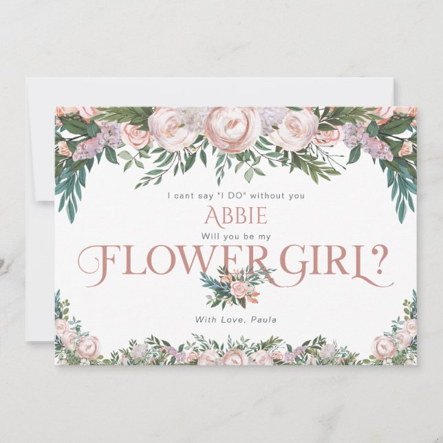 Convite Delicate Watercolor Floral Bloom (Frente)