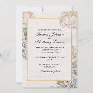Convite Delicate Watercolor Floral Wedding