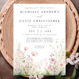 Convite Delicate Wildflower Wedding