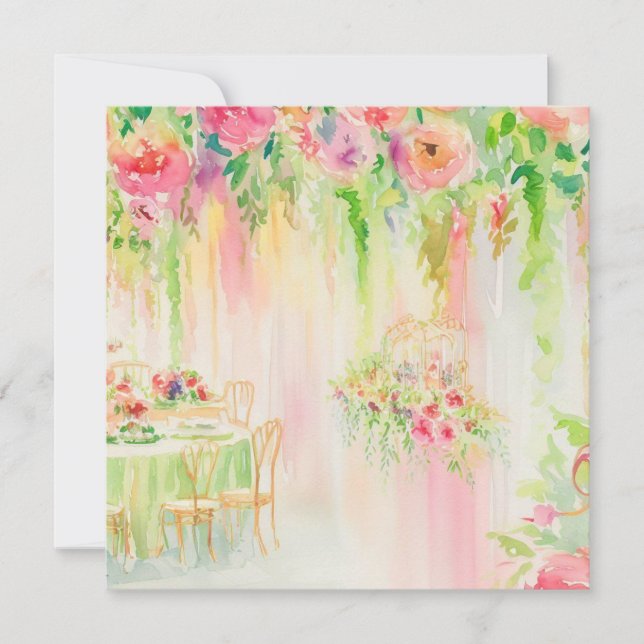 Convite Delícia de Flor: Harmonia Floral, Um Chá de fralda (Frente)