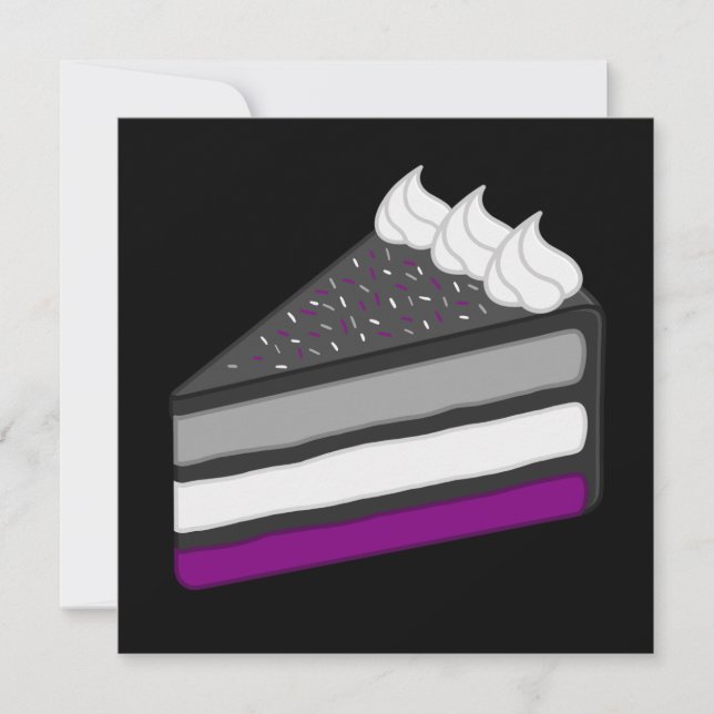 Convite Deliciosa Fatia de Bolo Asexual (Frente)