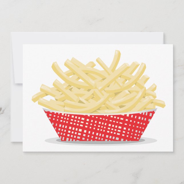 Convite Deliciosas Batatas Fritas Retro Fast Food  (Frente)