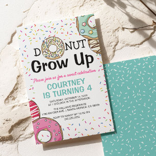 Convite Delicioso 'Donut Grow Up' Aniversário de Crianças