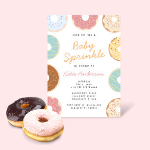 Convite Deliciosos Donuts Pastéis Bebê Sprinkle