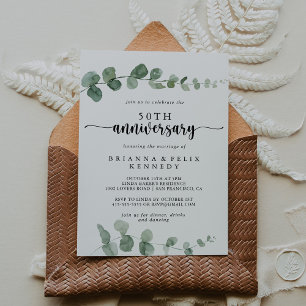 Convite Delight Eucalipto 50º Aniversário de Casamento  