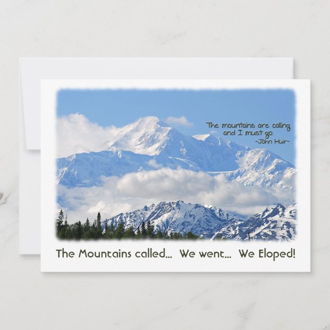 Convite Denali: Mtns chamou - nós Eloped! (Frente)