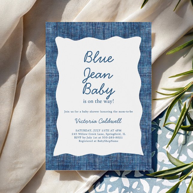 Convite Denim A Blue Jean Baby Shower (Criador carregado)