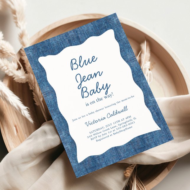 Convite Denim A Blue Jean Baby Shower (Criador carregado)