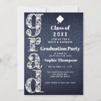 Denim Diamantes Bling 2023 Festa de formatura Chic