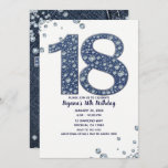 Convite Denim & Diamantes Bling Sparkle 18TH 18 Aniversári<br><div class="desc">convite personalizado</div>