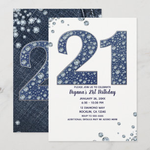 Convite Denim & Diamantes Brilho Lascívio 21º 21 Anos de I