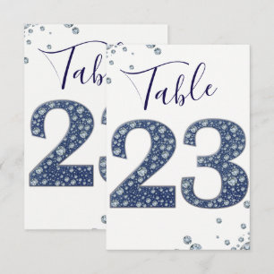 Convite Denim & Diamonds Brilho Brilhos Número da Mesa 23