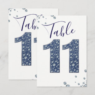 Convite Denim & Diamonds Brilho Lantejoulas Número da Mesa