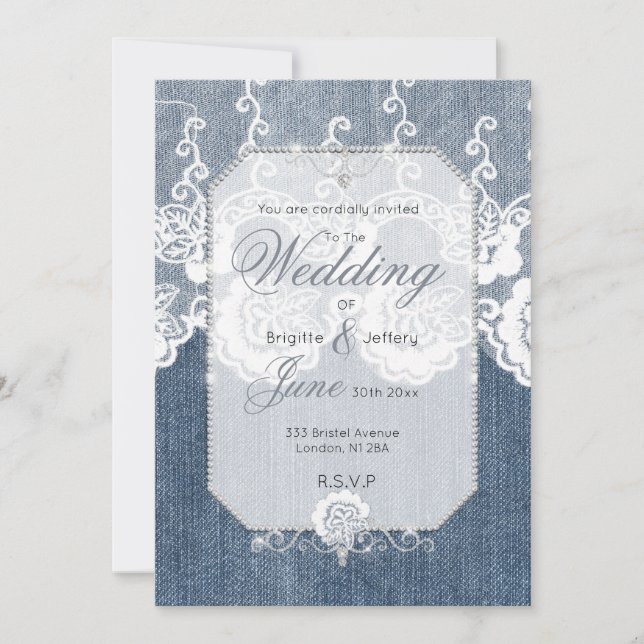 Convite Denim e Diamantes (Frente)