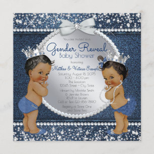 Convite Denim e Diamantes Chá de Revelação de Gênero