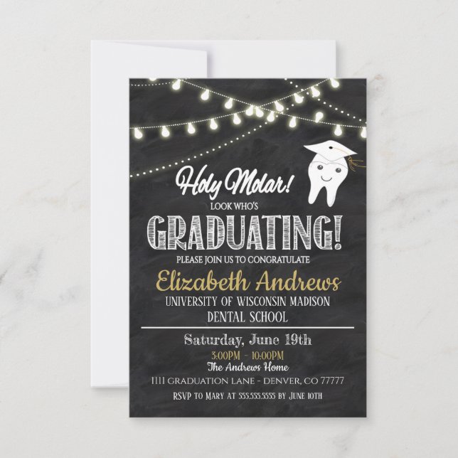 Convite  Dental Graduation Invitation (Frente)