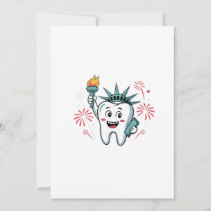 Convite Dental Squad 4 de julho Dentista Engraçado America